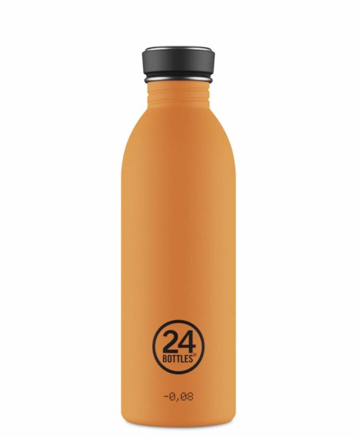 Gourde Urban Bottle 24Bottles 500 ml Total Orange en acier inoxydable ultra-légère non-isotherme.