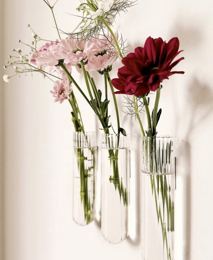Soliflore magnétique transparent format XL Walleaf pour boutures et fleurs fraîches.