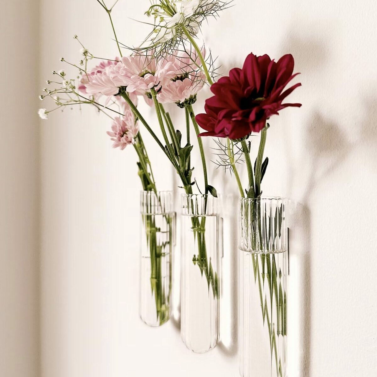 Soliflore magnétique transparent format XL Walleaf pour boutures et fleurs fraîches.