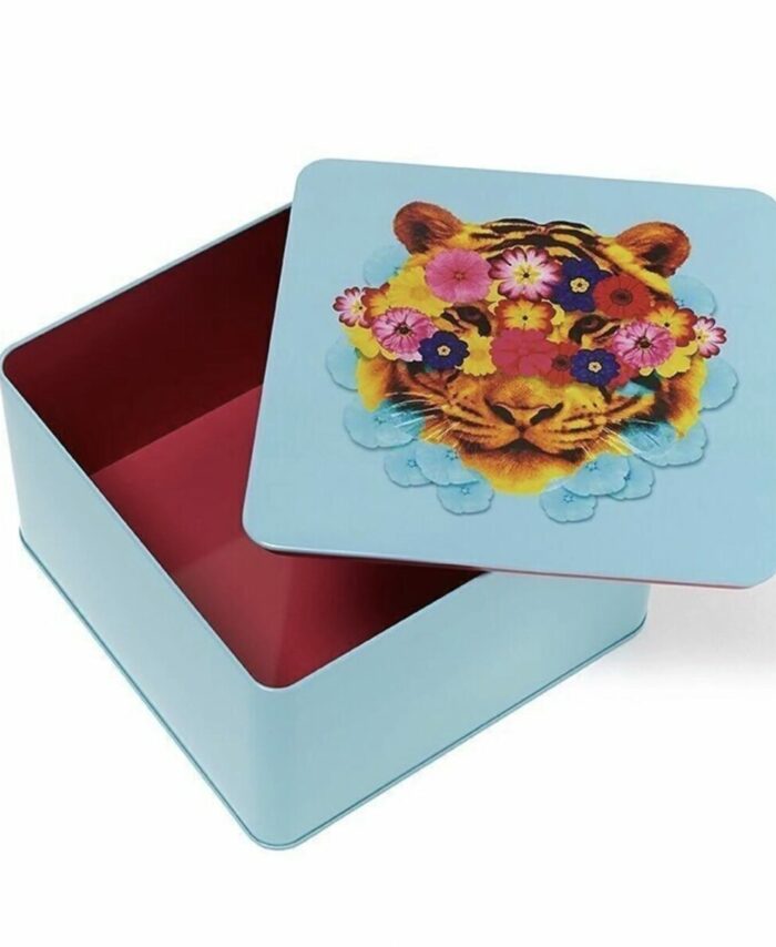 Boîte carrée en métal Masktiger, de Gangzaï, ouvert